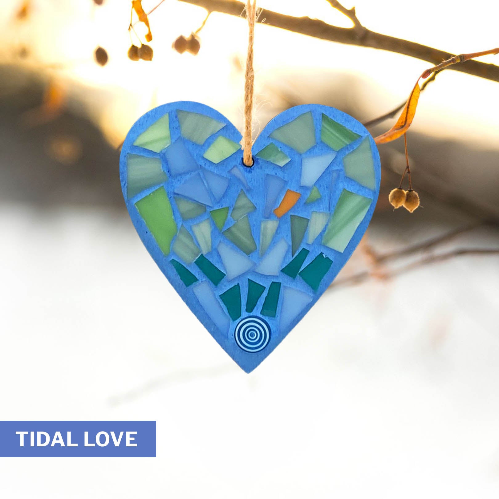 Blue/Green 3" Heart Ornament – Choose Your Design