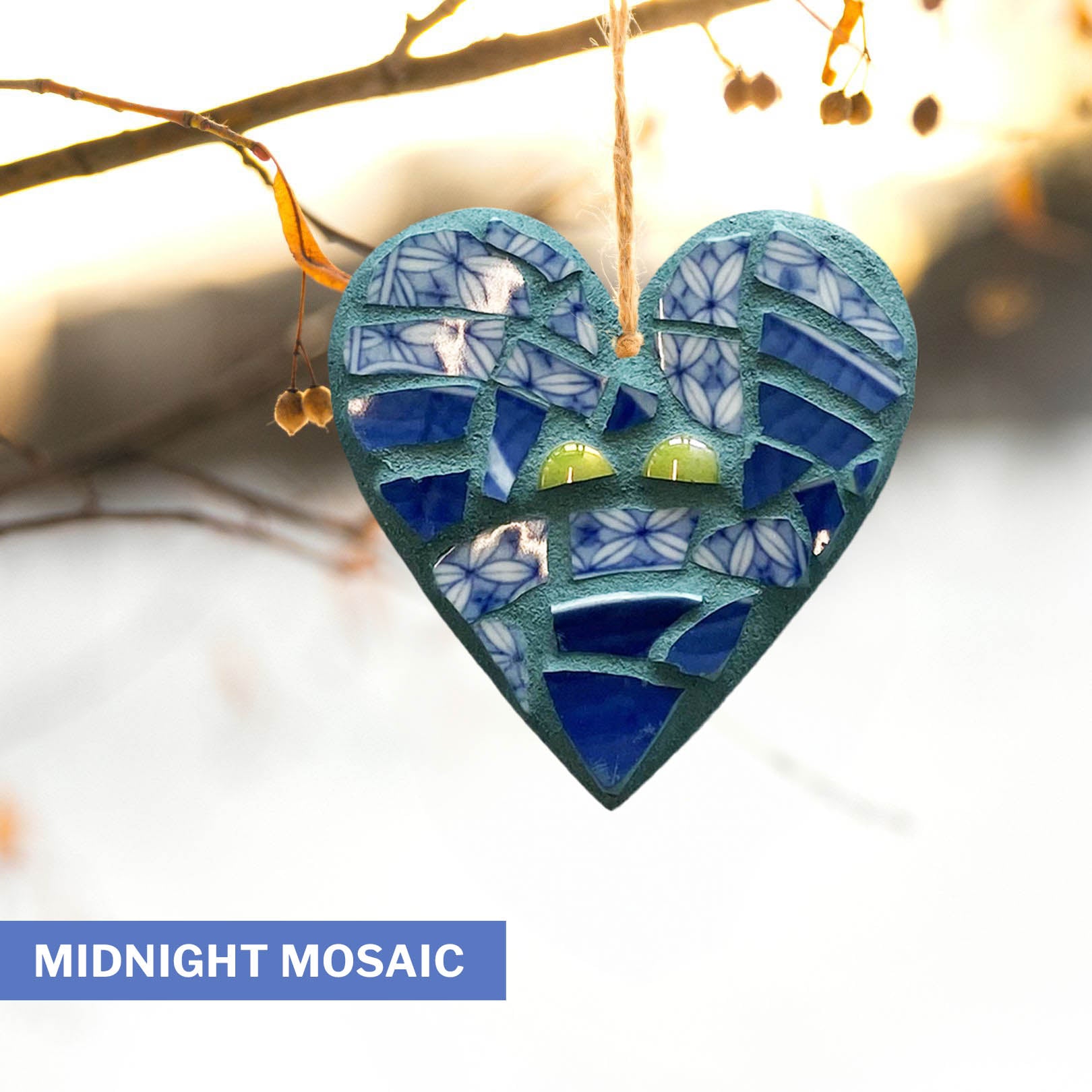 Blue/Green 3" Heart Ornament – Choose Your Design