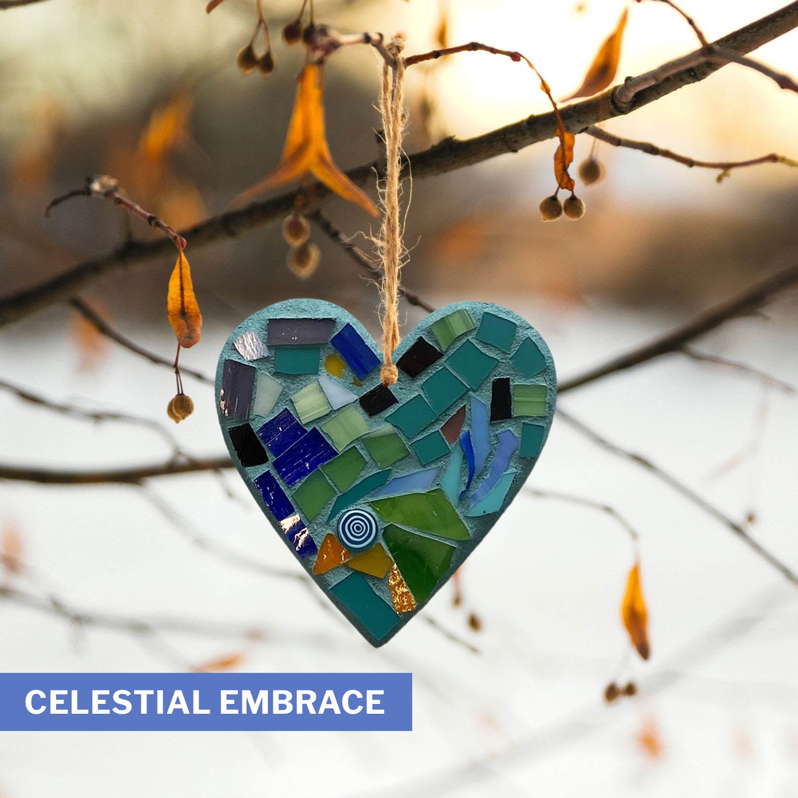 Blue/Green 3" Heart Ornament – Choose Your Design