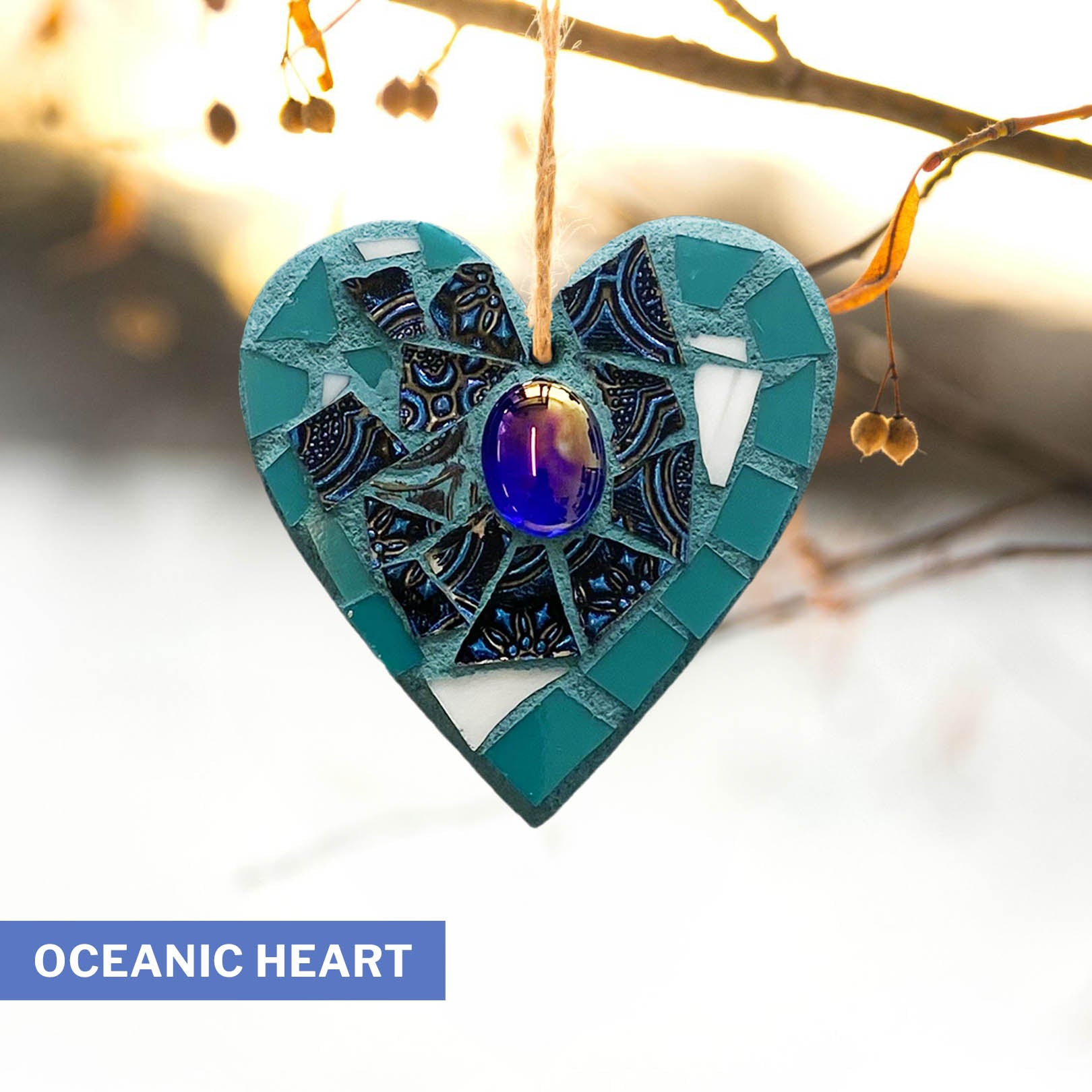 Blue/Green 3" Heart Ornament – Choose Your Design