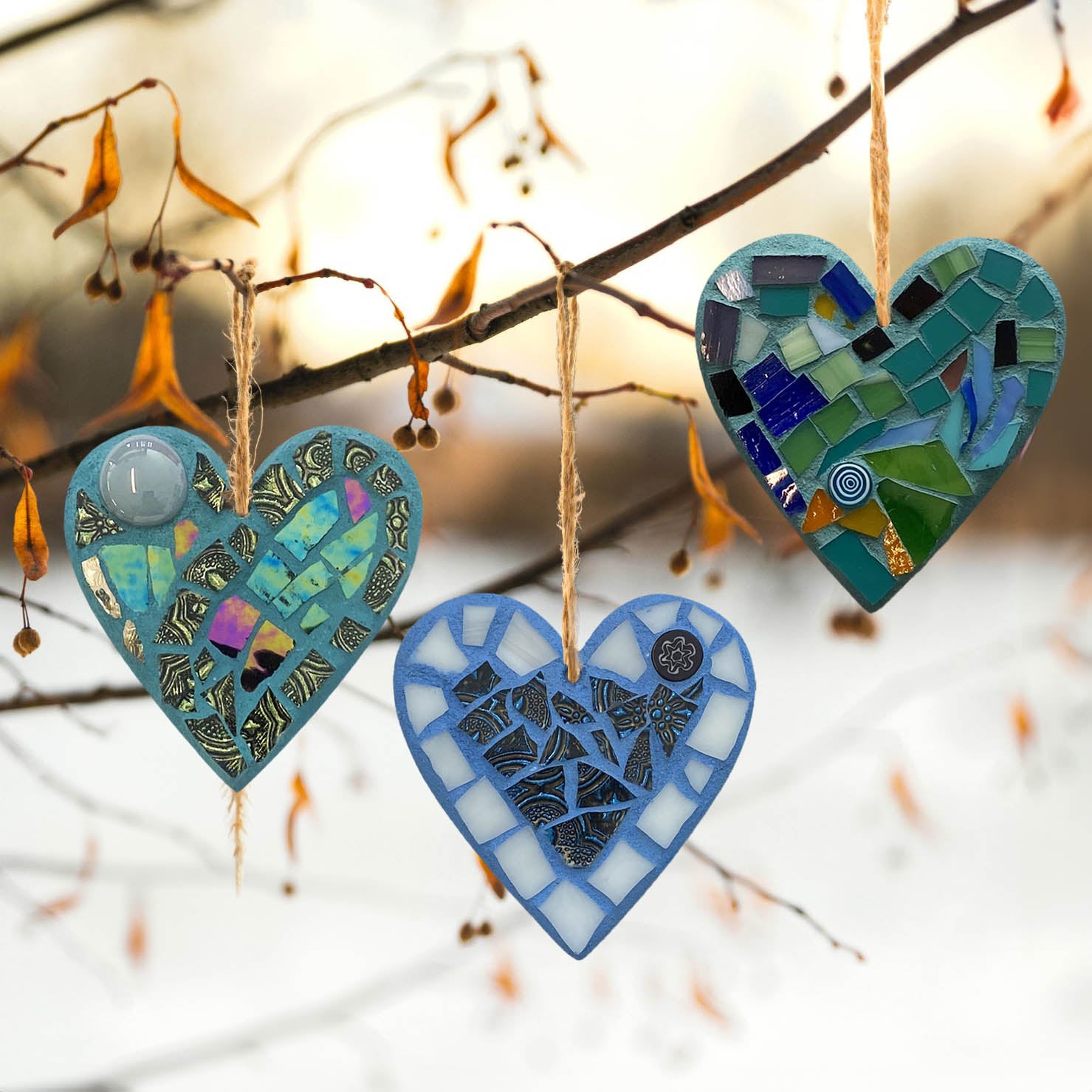 Blue/Green 3" Heart Ornament – Choose Your Design